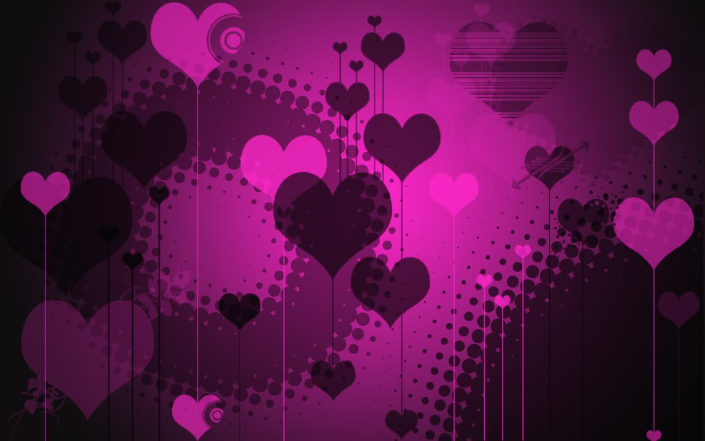 PinkBlackHeartVectorWallpaper